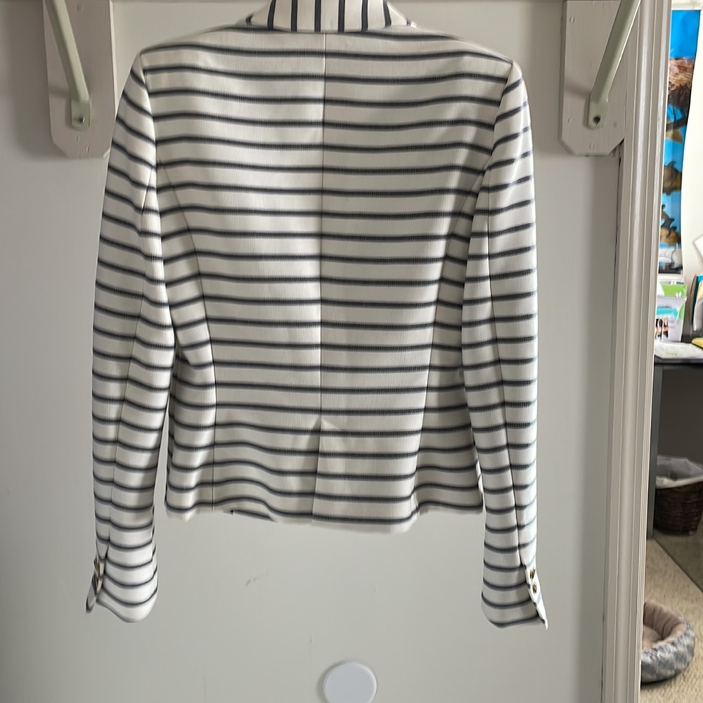 Zara Basic Striped One Button Jacket - Picture 5 of 5